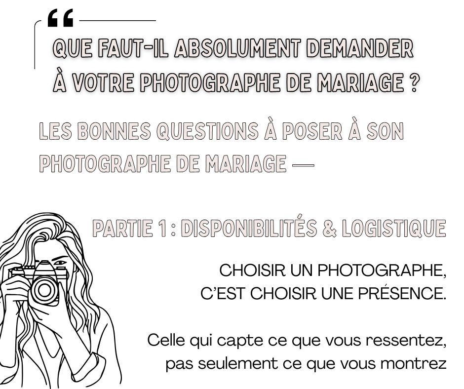 Choisir un photographe, c’est bien plus qu’un devis. C’est une rencontre, une vision, une lumière. Découvrez les vraies questions à poser avant le jour J.-3